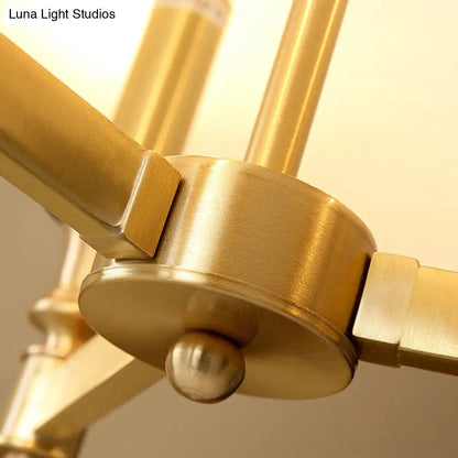 Contemporary Gold Candlestick Chandelier Pendant Light - 3 Heads - Metal Hanging Light with Empire Shade