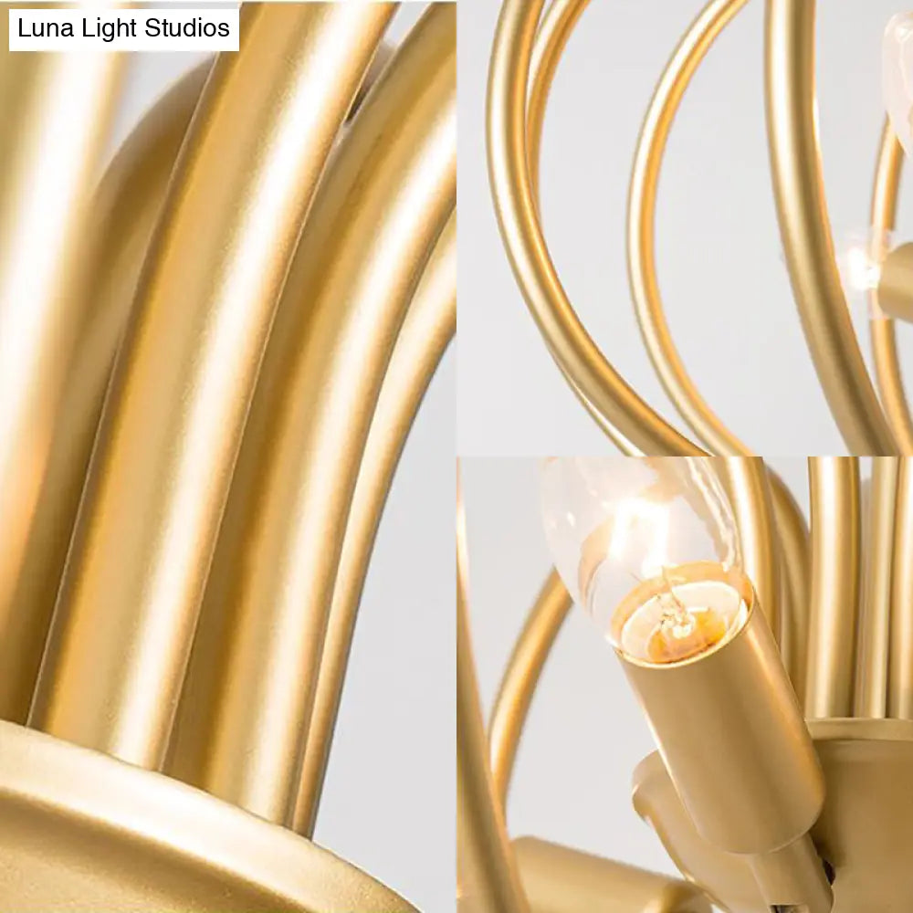 Lámpara de techo semiempotrada DecorBites™ Contemporary Gold Crown - Crystal Drop, 3 luces