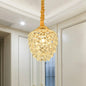 Contemporary Gold Crystal Pendant Ceiling Lamp for Dining Room - Elegant 1-Bulb Hanging Fixture