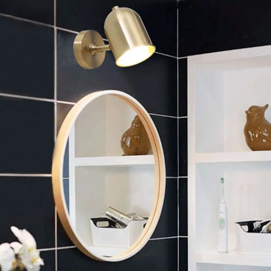 DecorBites™ DecorBites™ Contemporary Gold Dome LED Wall Lamp for Bathroom - Modern 1 Light, Wall Mount with Metal Shade