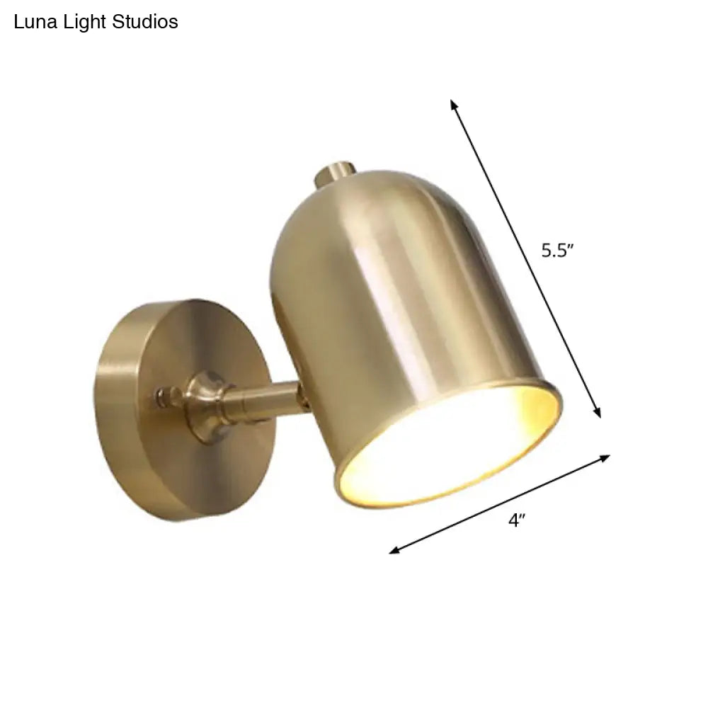 DecorBites™ DecorBites™ Contemporary Gold Dome LED Wall Lamp for Bathroom - Modern 1 Light, Wall Mount with Metal Shade