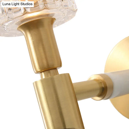 DecorBites™ DecorBites™ Contemporary Gold Finish Wall Sconce with Clear Faceted Glass Shade
