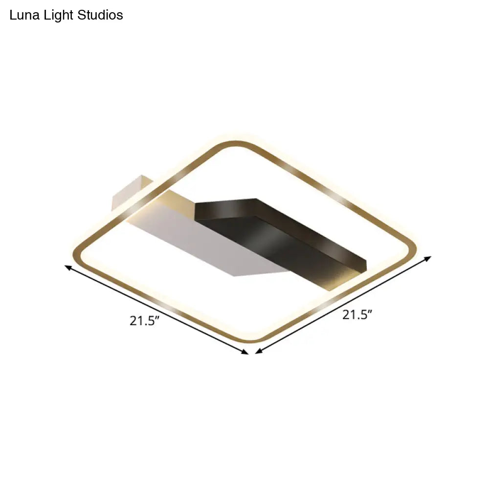 DecorBites™ DecorBites™ Contemporary Gold Flush Mount LED Ceiling Lamp in Warm/White Light - 18"/21.5" Width