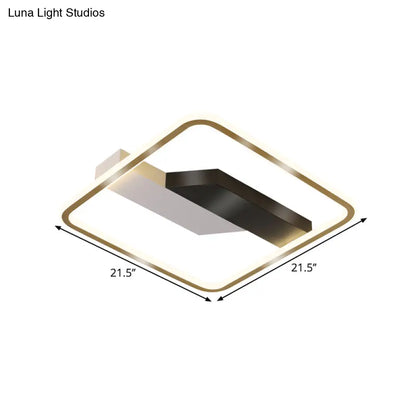 DecorBites™ DecorBites™ Contemporary Gold Flush Mount LED Ceiling Lamp in Warm/White Light - 18"/21.5" Width
