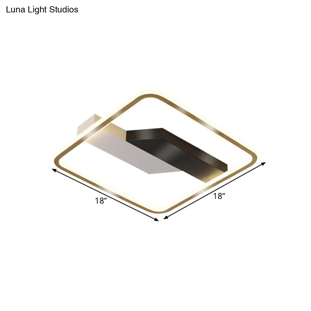 DecorBites™ DecorBites™ Contemporary Gold Flush Mount LED Ceiling Lamp in Warm/White Light - 18"/21.5" Width