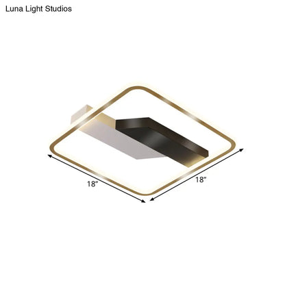 DecorBites™ DecorBites™ Contemporary Gold Flush Mount LED Ceiling Lamp in Warm/White Light - 18"/21.5" Width