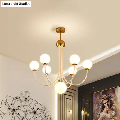 Lámpara de techo esférica contemporánea de cristal dorado DecorBites™ con 5/7 bombillas