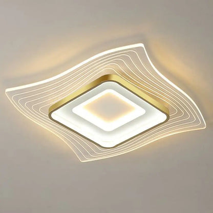 DecorBites™ DecorBites™ Contemporary Gold LED Acrylic Flush Mount Ceiling Light