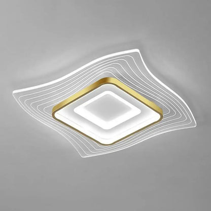 DecorBites™ DecorBites™ Contemporary Gold LED Acrylic Flush Mount Ceiling Light