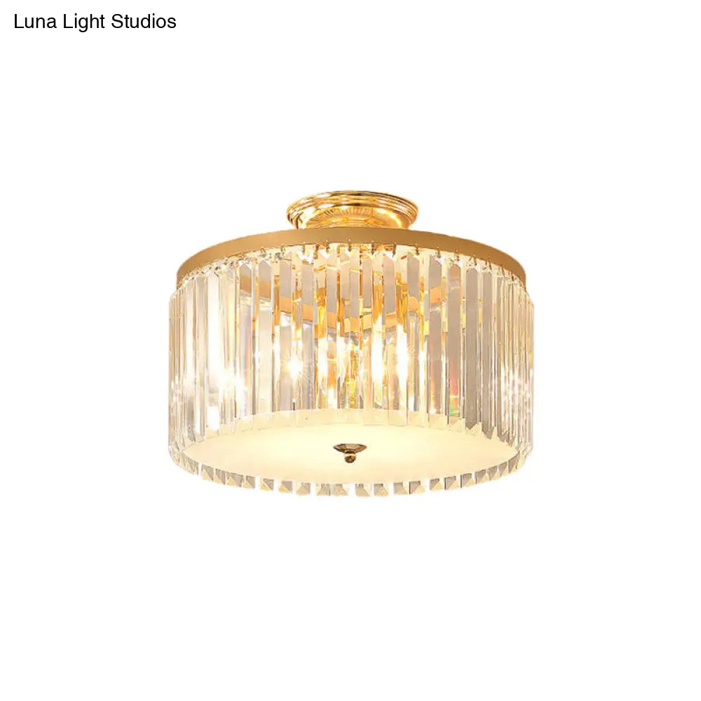 DecorBites™ DecorBites™ Contemporary Gold LED Ceiling Fixture for Bedroom with Crystal Rods