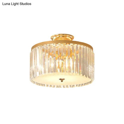 DecorBites™ DecorBites™ Contemporary Gold LED Ceiling Fixture for Bedroom with Crystal Rods