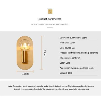 Contemporary gold led wall lamp with wrought iron construction and vintage filament bulb for living room decorbites contemporary gold