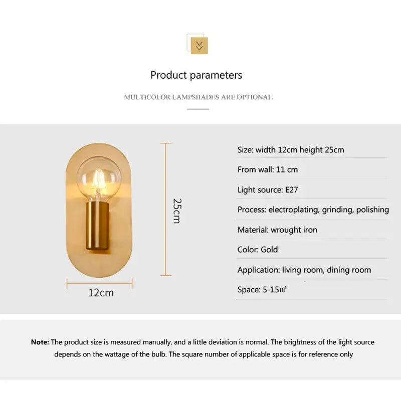 Contemporary gold led wall lamp with wrought iron construction and vintage filament bulb for living room decorbites contemporary gold