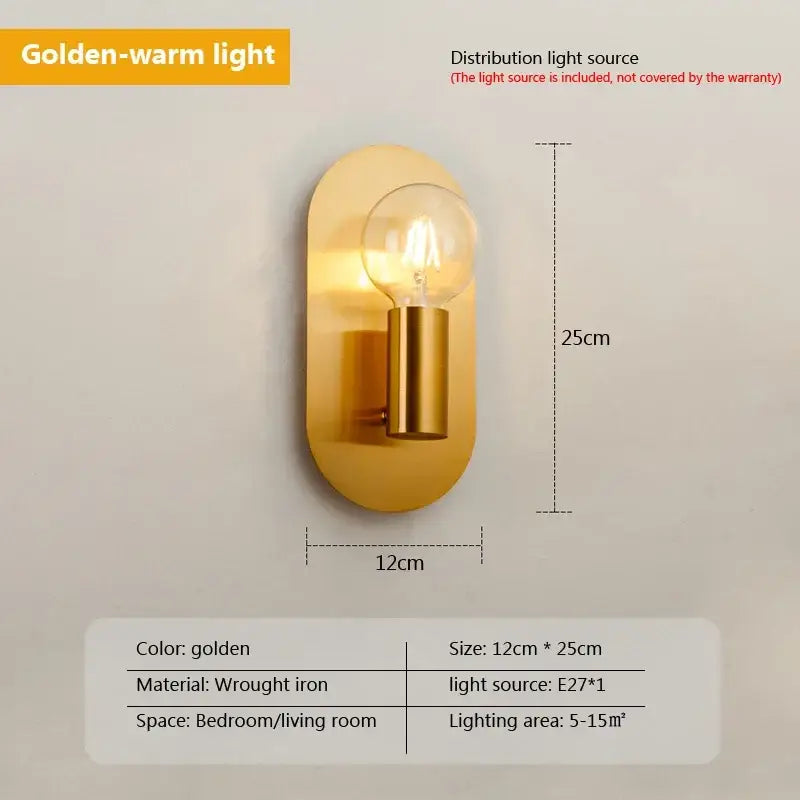 Contemporary gold led wall lamp with a sleek brass oval base and exposed edison-style filament bulb for living room decorbites contemporary gold wall lamp
