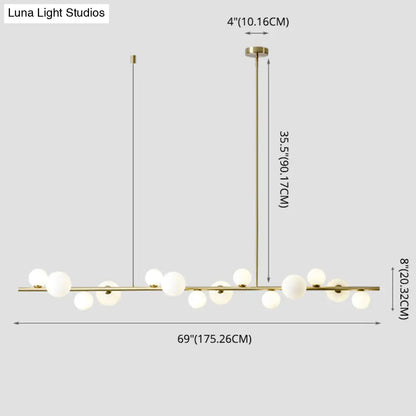 Lámpara colgante DecorBites™ contemporánea de metal dorado con esfera de cristal para mesa de comedor