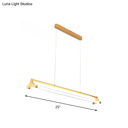 Lámpara de techo tubular dorada contemporánea DecorBites™: Lámpara colgante LED para sala de estar (25"/40.5"/32.5" de ancho) – Luz cálida/blanca