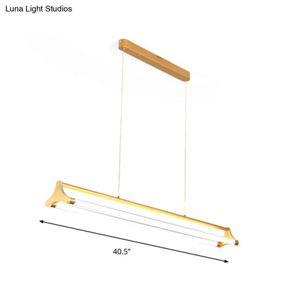 Lámpara de techo tubular dorada contemporánea DecorBites™: Lámpara colgante LED para sala de estar (25"/40.5"/32.5" de ancho) – Luz cálida/blanca