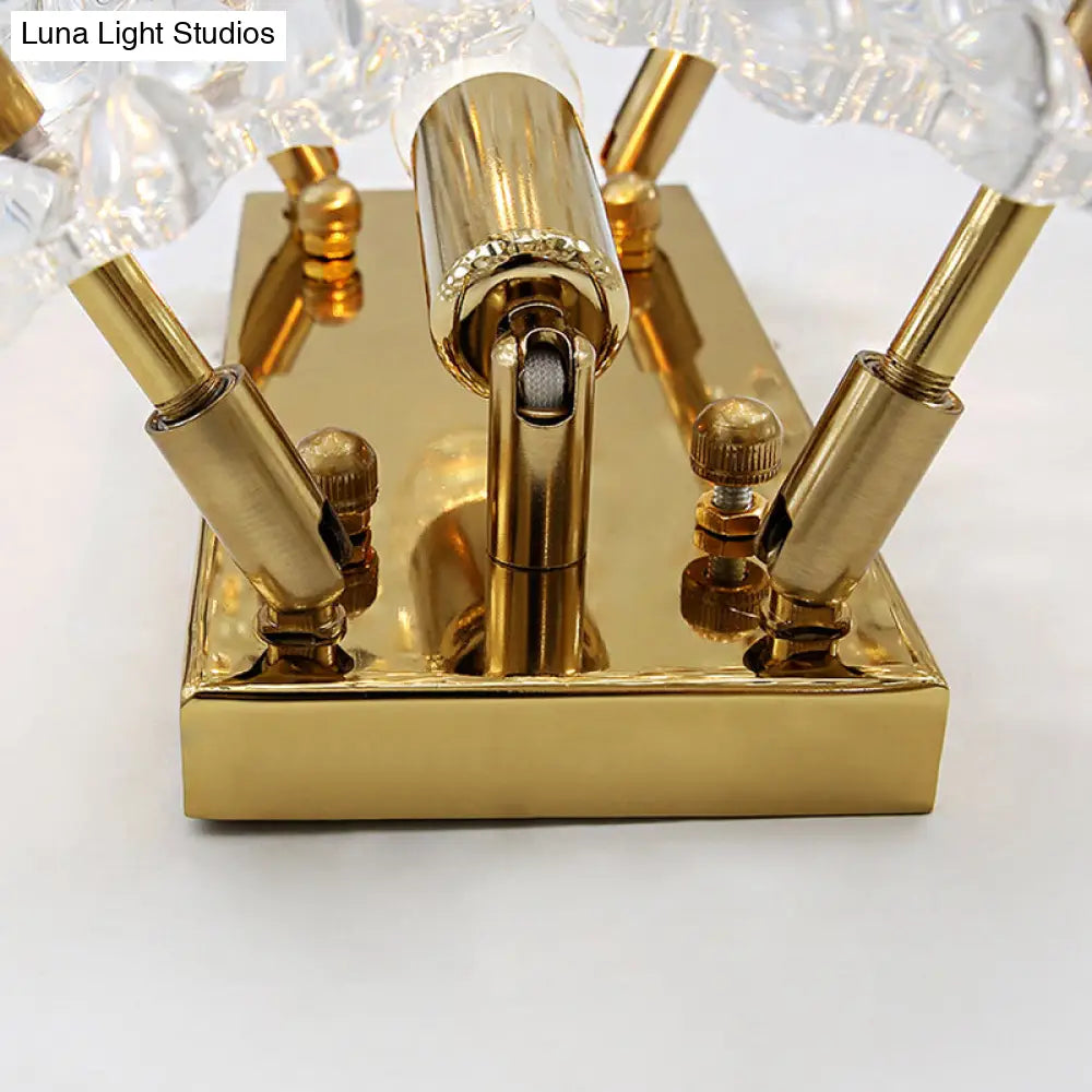 Lámpara de pared contemporánea DecorBites™ dorada con cristal transparente, forma ovalada y 1 bombilla, perfecta para pasillos.