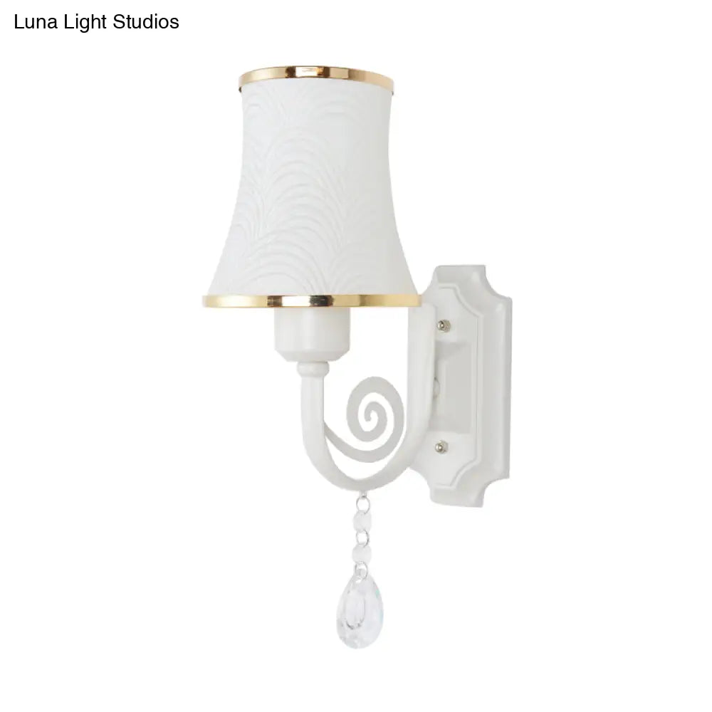 DecorBites™ DecorBites™ Contemporary Gold Wall Sconce – 1 Light Textured Glass Wall Mount Fixture, Ideal for Living Room