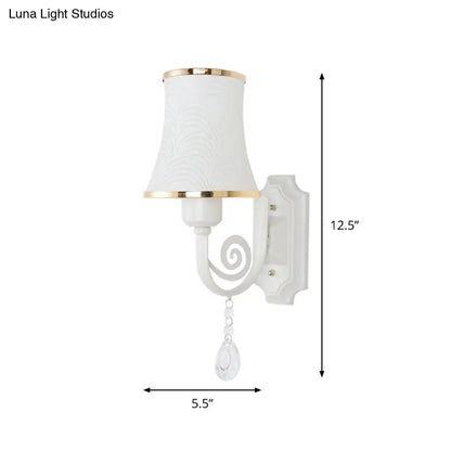 DecorBites™ DecorBites™ Contemporary Gold Wall Sconce – 1 Light Textured Glass Wall Mount Fixture, Ideal for Living Room
