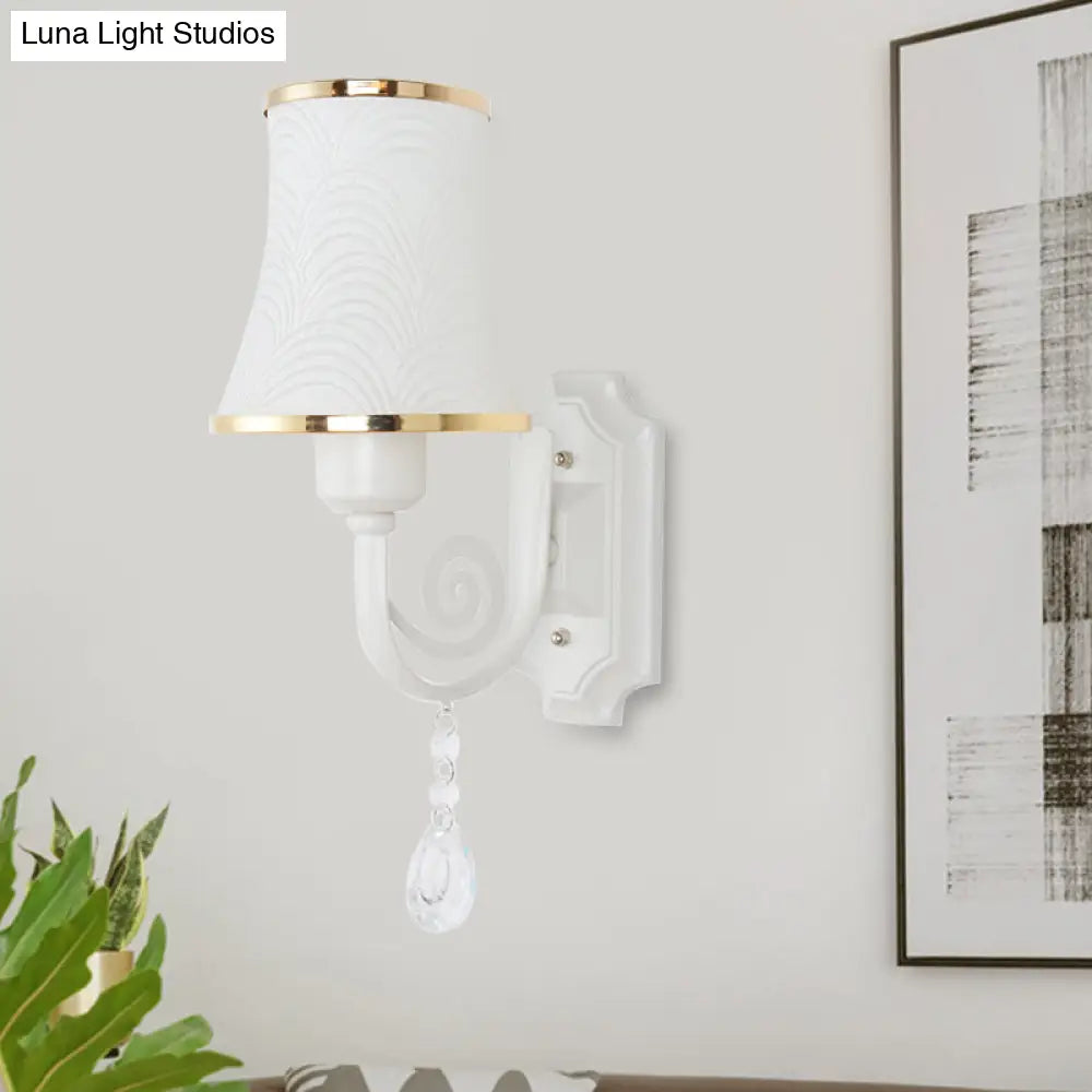 DecorBites™ DecorBites™ Contemporary Gold Wall Sconce – 1 Light Textured Glass Wall Mount Fixture, Ideal for Living Room