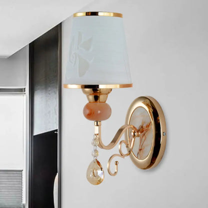 DecorBites™ DecorBites™ Contemporary Gold Wall Sconce – 1 Light Textured Glass Wall Mount Fixture, Ideal for Living Room