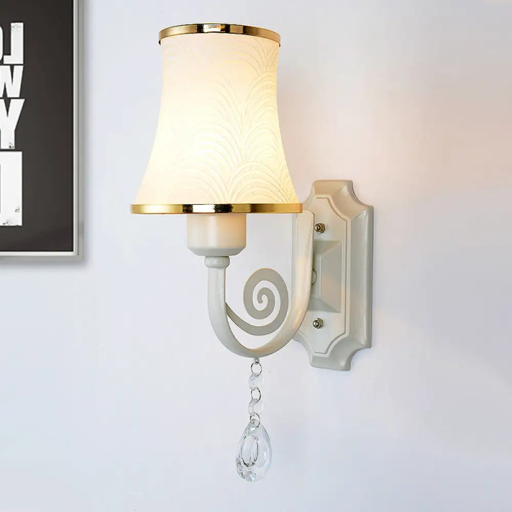 DecorBites™ DecorBites™ Contemporary Gold Wall Sconce – 1 Light Textured Glass Wall Mount Fixture, Ideal for Living Room