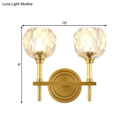ديكوربايتس™ ديكوربايتس™ مصباح حائط ذهبي معاصر مع زجاج شفاف مقطوع بشكل مشطوف - حل أنيق لإضاءة الحائط