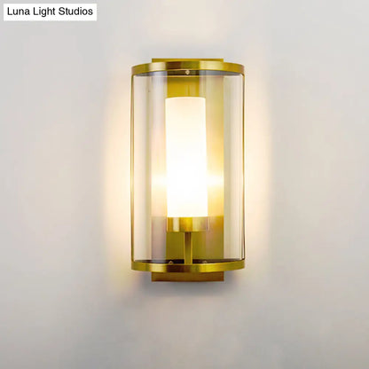 DecorBites™ DecorBites™ Contemporary Gold Wall Sconce with Clear Glass Shade