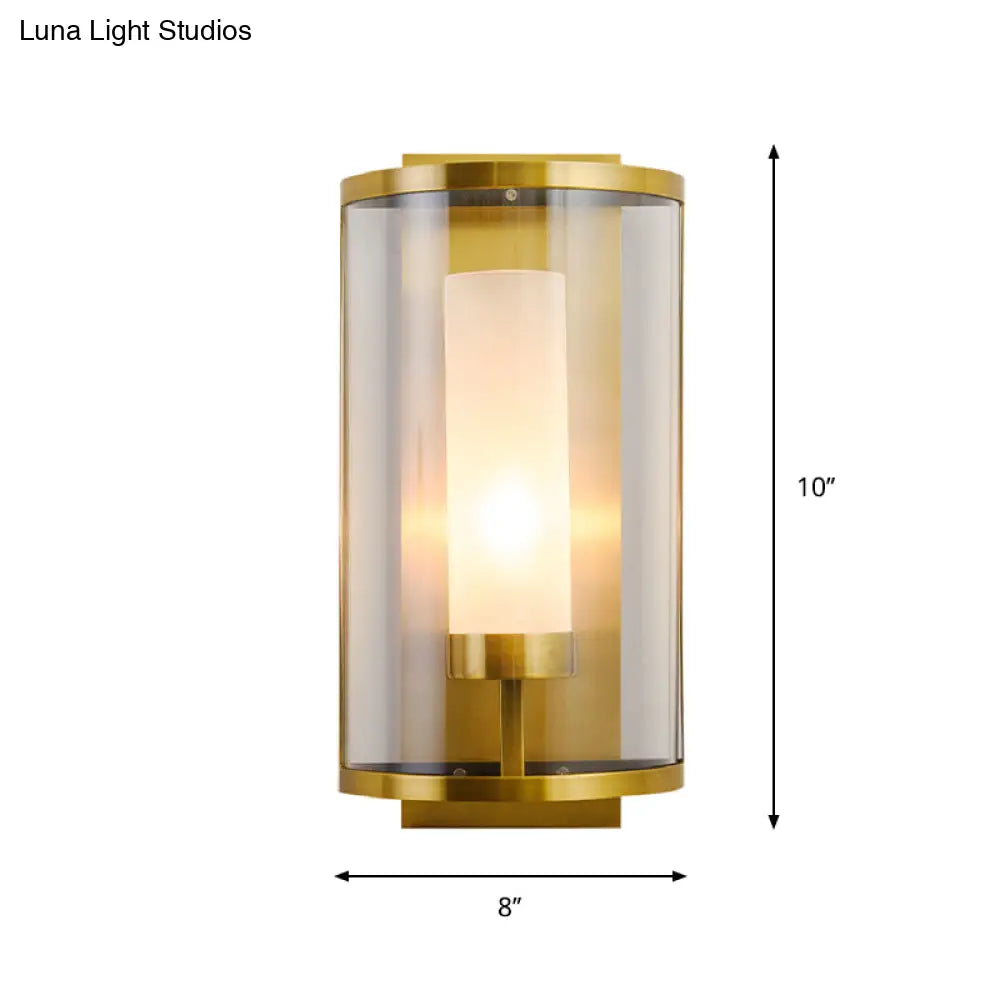 DecorBites™ DecorBites™ Contemporary Gold Wall Sconce with Clear Glass Shade