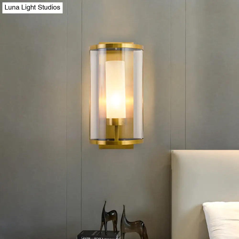 DecorBites™ DecorBites™ Contemporary Gold Wall Sconce with Clear Glass Shade