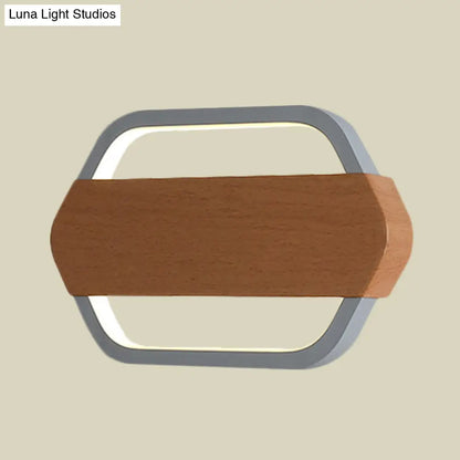 Aplique de pared LED hexagonal gris contemporáneo DecorBites™ para dormitorio