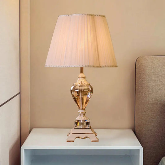 Lámpara de mesa contemporánea en forma de lágrima de cristal tallado a mano - Gris