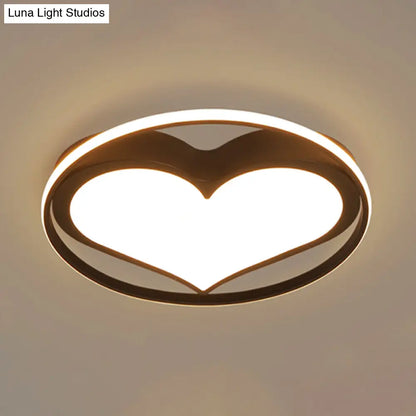 DecorBites™ DecorBites™ Contemporary Heart-Shaped Ceiling Lamp with Acrylic Metal Flush Light for Living Room