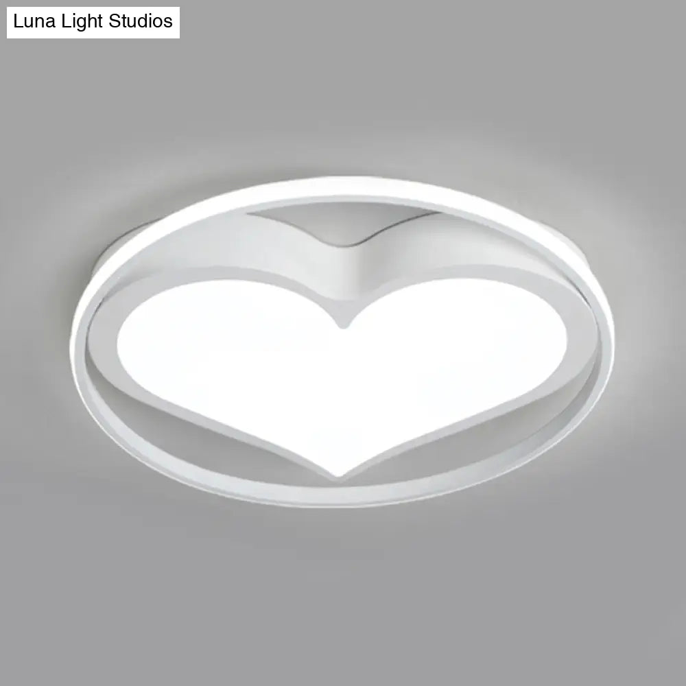 DecorBites™ DecorBites™ Contemporary Heart-Shaped Ceiling Lamp with Acrylic Metal Flush Light for Living Room