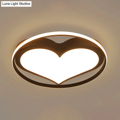 DecorBites™ DecorBites™ Contemporary Heart-Shaped Ceiling Lamp with Acrylic Metal Flush Light for Living Room