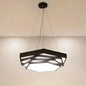 Contemporary Hexagonal Metal Pendant Light - LED Dining Room Hanging Lamp in Black/White with Warm/White/Natural Light