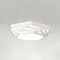 Contemporary Hexagonal Metal Pendant Light - LED Dining Room Hanging Lamp in Black/White with Warm/White/Natural Light