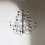 Contemporary iron glass chandelier with tiered black metal frame and clear glass bulbs for elegant foyer decorbites contemporary iron