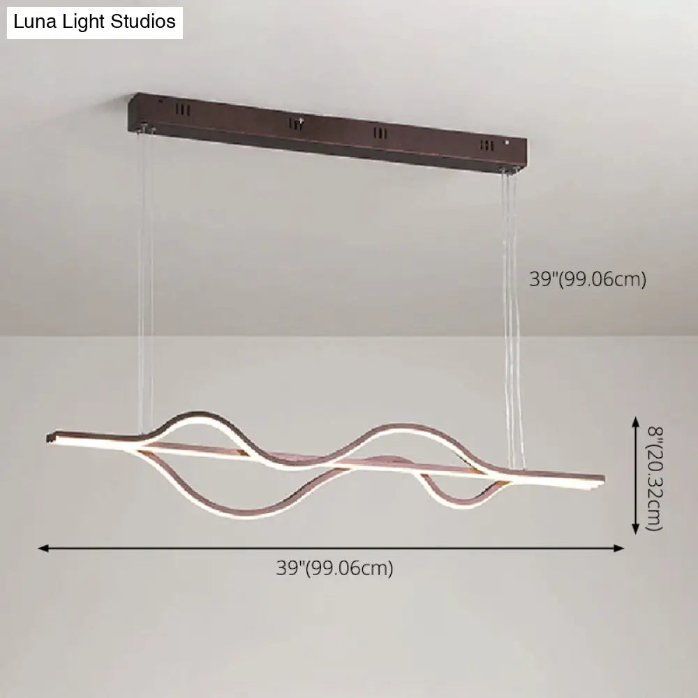 Iluminación contemporánea para islas DecorBites™: Lámpara de techo LED acrílica Brown Lines