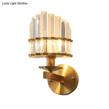 DecorBites™ DecorBites™ Contemporary K9 Crystal Wall Sconce with Black/Brass Finish for Living Room