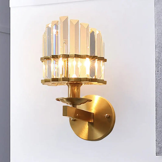 DecorBites™ DecorBites™ Contemporary K9 Crystal Wall Sconce with Black/Brass Finish for Living Room