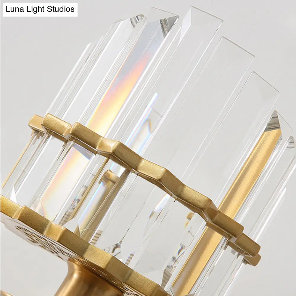 DecorBites™ DecorBites™ Contemporary K9 Crystal Wall Sconce with Black/Brass Finish for Living Room