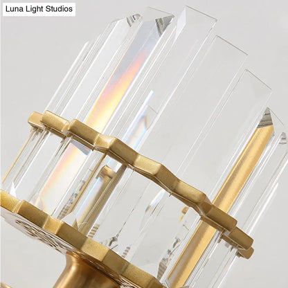 DecorBites™ DecorBites™ Contemporary K9 Crystal Wall Sconce with Black/Brass Finish for Living Room