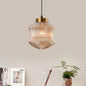 Contemporary Lantern Pendant Light with Prismatic Glass - Amber/Smoke Gray, Gold Finish