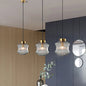 Contemporary Lantern Pendant Light with Prismatic Glass - Amber/Smoke Gray, Gold Finish