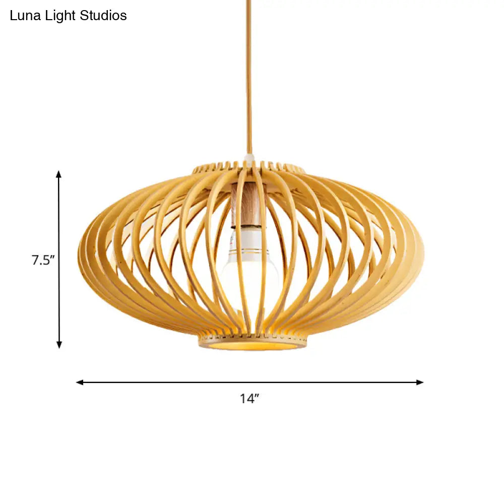 Contemporary Laser Cut Hanging Lamp - Black/Yellow, 1 Head Wood Ceiling Pendant Light for Restaurants