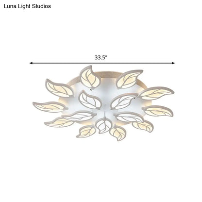 Lámpara de techo empotrada DecorBites™ Contemporary Leaf de acrílico - Luz LED en blanco/cálido/natural (6/9/12 luces)