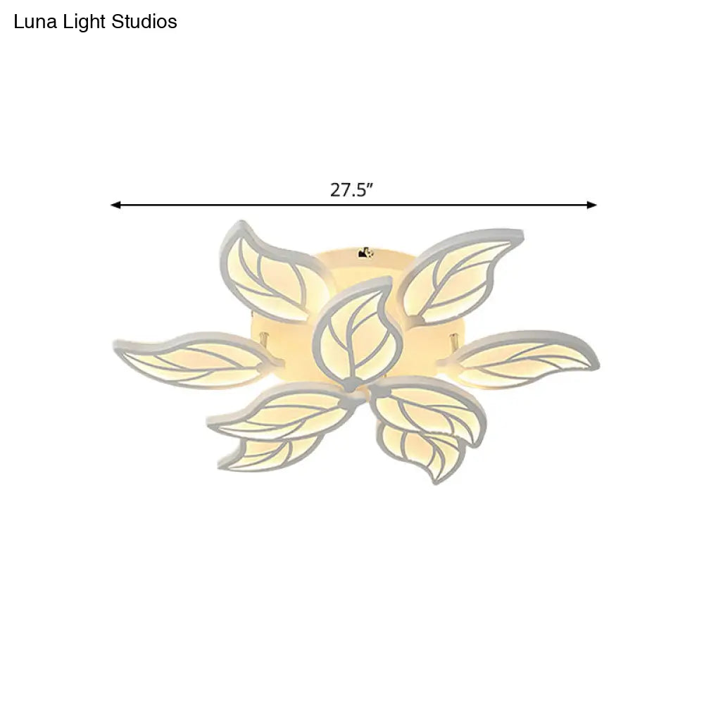 Lámpara de techo empotrada DecorBites™ Contemporary Leaf de acrílico - Luz LED en blanco/cálido/natural (6/9/12 luces)