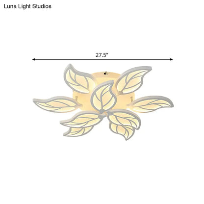 Lámpara de techo empotrada DecorBites™ Contemporary Leaf de acrílico - Luz LED en blanco/cálido/natural (6/9/12 luces)